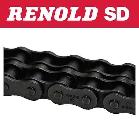 Sd STANDARD DUTY  60-2, 3/4in. PITCH, RIVETED, 2 STRAND, CARBON STEEL, 10FT SD60A2X10FT